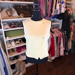 ZARA ivory button up vest/sleeveless blouse